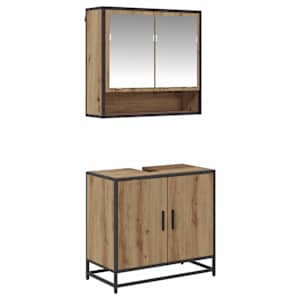 Sada koupelnového nábytku 2 pcs Artisanový dub kompozitní dřevo - obrázek 2