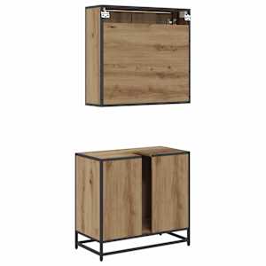 Sada koupelnového nábytku 2 pcs Artisanový dub kompozitní dřevo - obrázek 9