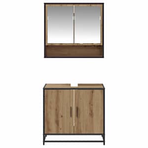 Sada koupelnového nábytku 2 pcs Artisanový dub kompozitní dřevo - obrázek 7