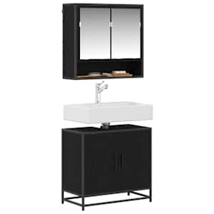 Sada koupelnového nábytku 2 pcs Černý dub kompozitní dřevo - obrázek 3