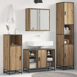 Sada koupelnového nábytku 4 pcs Artisanový dub kompozitní dřevo