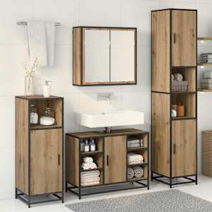 Sada koupelnového nábytku 4 pcs Artisanový dub kompozitní dřevo - obrázek 4