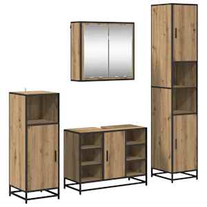 Sada koupelnového nábytku 4 pcs Artisanový dub kompozitní dřevo - obrázek 2