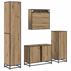 Sada koupelnového nábytku 4 pcs Artisanový dub kompozitní dřevo - obrázek 10