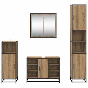 Sada koupelnového nábytku 4 pcs Artisanový dub kompozitní dřevo - obrázek 9