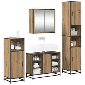 Sada koupelnového nábytku 4 pcs Artisanový dub kompozitní dřevo - obrázek 3
