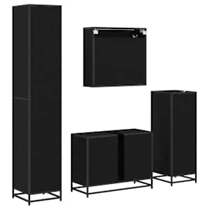 Sada koupelnového nábytku 4 pcs Černý dub kompozitní dřevo - obrázek 10