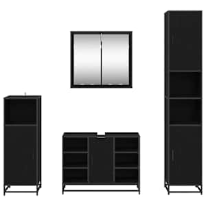 Sada koupelnového nábytku 4 pcs Černý dub kompozitní dřevo - obrázek 9