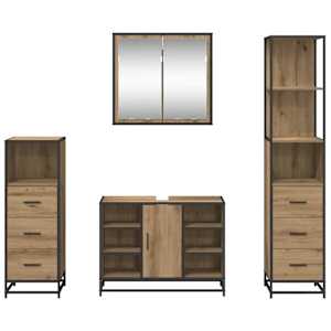 Sada koupelnového nábytku 4 pcs Artisanový dub kompozitní dřevo - obrázek 9