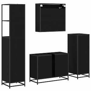 Sada koupelnového nábytku 4 pcs Černý dub kompozitní dřevo - obrázek 10