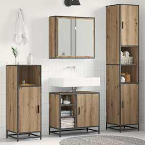 Sada koupelnového nábytku 3 pcs Artisanový dub kompozitní dřevo - obrázek 1