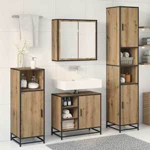 Sada koupelnového nábytku 3 pcs Artisanový dub kompozitní dřevo - obrázek 4