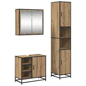 Sada koupelnového nábytku 3 pcs Artisanový dub kompozitní dřevo - obrázek 2