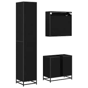 Sada koupelnového nábytku 3 pcs Černý dub kompozitní dřevo - obrázek 9