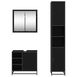 Sada koupelnového nábytku 3 pcs Černý dub kompozitní dřevo - obrázek 8