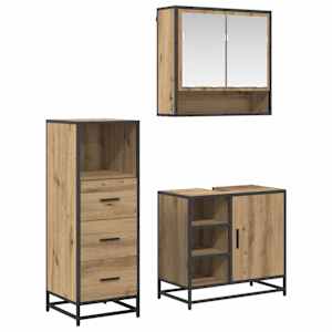Sada koupelnového nábytku 3 pcs Artisanový dub kompozitní dřevo - obrázek 1
