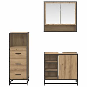 Sada koupelnového nábytku 3 pcs Artisanový dub kompozitní dřevo - obrázek 3