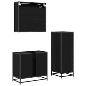 Sada koupelnového nábytku 3 pcs Černý dub kompozitní dřevo - obrázek 4