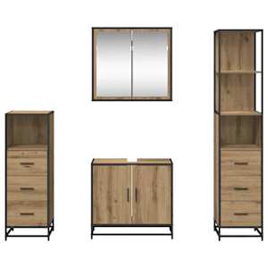 Sada koupelnového nábytku 4 pcs Artisanový dub kompozitní dřevo - obrázek 9