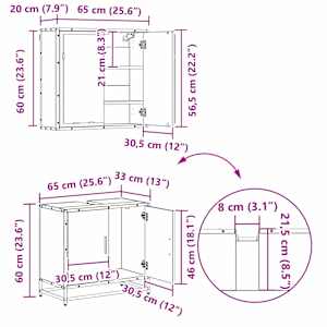 Sada koupelnového nábytku 4 pcs Artisanový dub kompozitní dřevo - obrázek 17