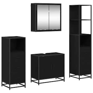 Sada koupelnového nábytku 4 pcs Černý dub kompozitní dřevo - obrázek 2