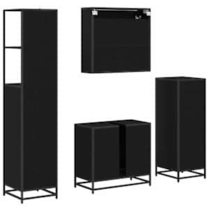 Sada koupelnového nábytku 4 pcs Černý dub kompozitní dřevo - obrázek 10