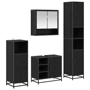 Sada koupelnového nábytku 4 pcs Černý dub kompozitní dřevo - obrázek 2