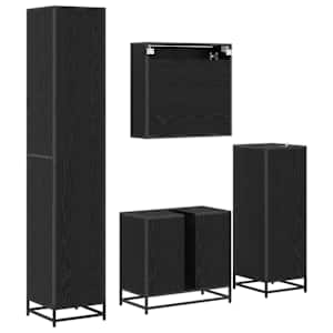 Sada koupelnového nábytku 4 pcs Černý dub kompozitní dřevo - obrázek 10