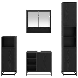 Sada koupelnového nábytku 4 pcs Černý dub kompozitní dřevo - obrázek 9