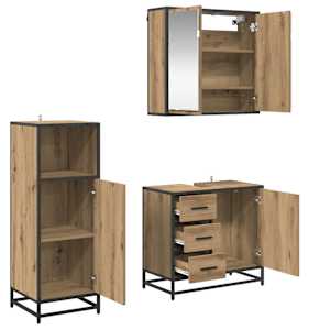 Sada koupelnového nábytku 3 pcs Artisanový dub kompozitní dřevo - obrázek 5
