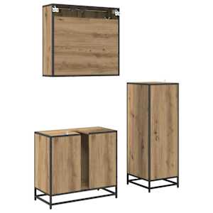 Sada koupelnového nábytku 3 pcs Artisanový dub kompozitní dřevo - obrázek 10