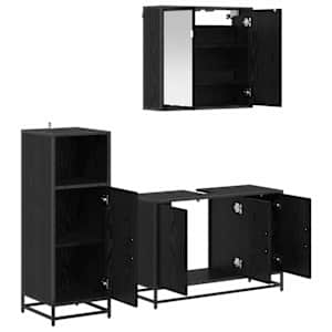Sada koupelnového nábytku 3 pcs Černý dub kompozitní dřevo - obrázek 7