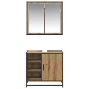Sada koupelnového nábytku 2 pcs Artisanový dub kompozitní dřevo - obrázek 7