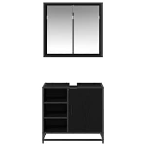 Sada koupelnového nábytku 2 pcs Černý dub kompozitní dřevo - obrázek 7