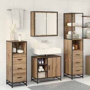 Sada koupelnového nábytku 3 pcs Artisanový dub kompozitní dřevo - obrázek 4