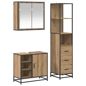 vidaXL Vannitoa m&ouml;&ouml;bleset 3 tk K&auml;sit&ouml;&ouml;puu 65 x 33 x 60 cm Tehispuit
