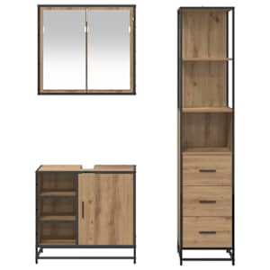 Sada koupelnového nábytku 3 pcs Artisanový dub kompozitní dřevo - obrázek 8