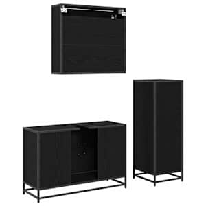 Sada koupelnového nábytku 3 pcs Černý dub kompozitní dřevo - obrázek 10