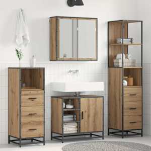 Sada koupelnového nábytku 4 pcs Artisanový dub kompozitní dřevo - obrázek 1