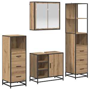 Sada koupelnového nábytku 4 pcs Artisanový dub kompozitní dřevo - obrázek 2