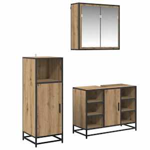 Sada koupelnového nábytku 3 pcs Artisanový dub kompozitní dřevo - obrázek 2