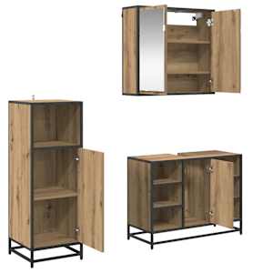 Sada koupelnového nábytku 3 pcs Artisanový dub kompozitní dřevo - obrázek 5