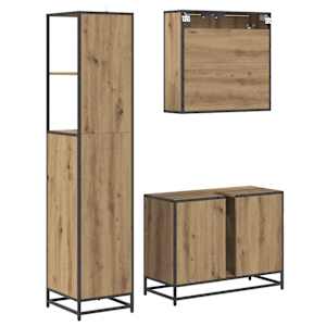 Sada koupelnového nábytku 3 pcs Artisanový dub kompozitní dřevo - obrázek 9