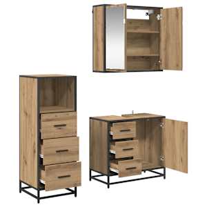 Sada koupelnového nábytku 3 pcs Artisanový dub kompozitní dřevo - obrázek 5