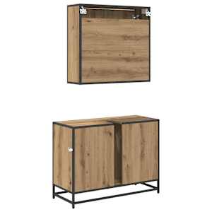 Sada koupelnového nábytku 2 pcs Artisanový dub kompozitní dřevo - obrázek 9