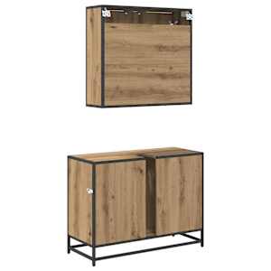 Sada koupelnového nábytku 2 pcs Artisanový dub kompozitní dřevo - obrázek 9