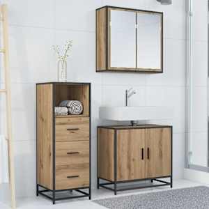 Sada koupelnového nábytku 3 pcs Artisanový dub kompozitní dřevo - obrázek 4
