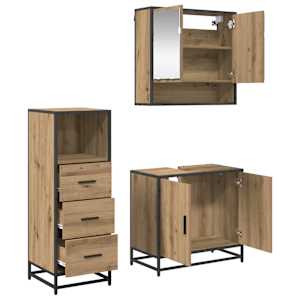 Sada koupelnového nábytku 3 pcs Artisanový dub kompozitní dřevo - obrázek 5