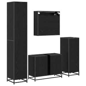Sada koupelnového nábytku 4 pcs Černý dub kompozitní dřevo - obrázek 10