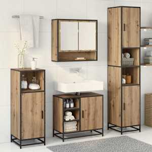 Sada koupelnového nábytku 3 pcs Artisanový dub kompozitní dřevo - obrázek 4